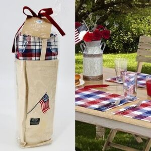 Nantucket Red White & Blue Plaid Kitchen in a Bag 12 Pc. Gift Set